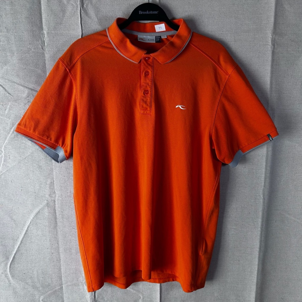KJUS Men‎ Stan Polo SS Orange Golf Shirt Sport Fit MG60-D15 XL